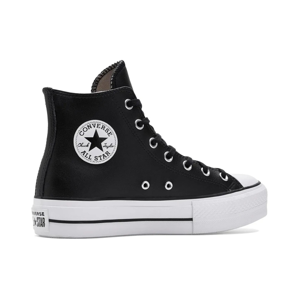 Womens Size 6.5 Converse Chuck Taylor All Star Lift Black Leather Shoes Sneakers
